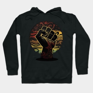 BLM Black Lives Matter Fist with Tribal Colors Hoodie